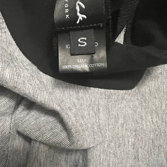 Karolina Zmarlak Organic Cotton Short Sleeve Mockneck Top Gray Black Size Small - Picture 5 of 5